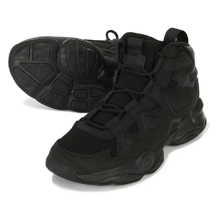 Men Women Breathable Sneaker With Elastic Band Unisex Black Basketball Shoes